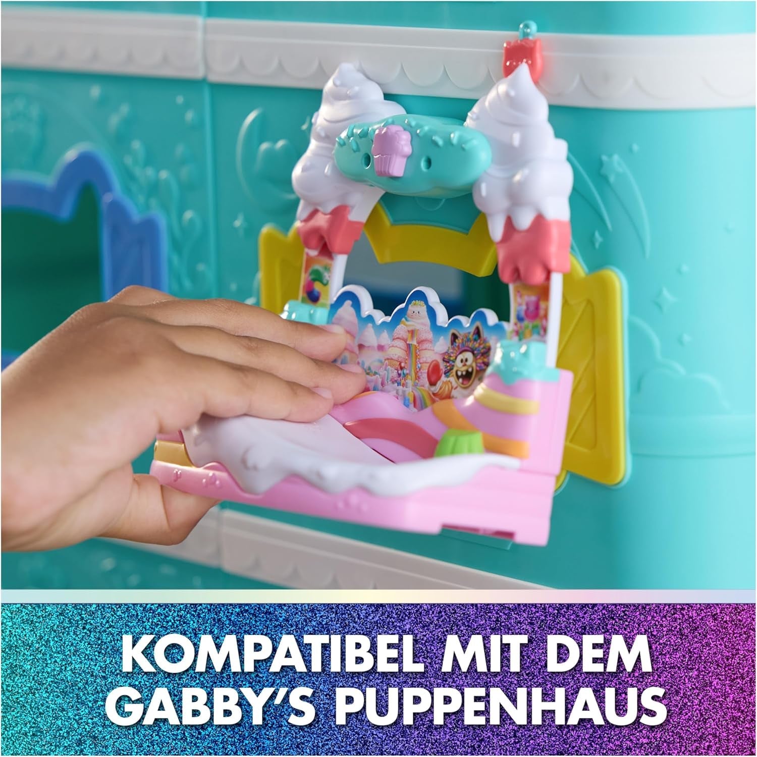 DREAMWORKS GABBY'S DOLLS HOUSE: THE MOVIE - Il dolce set da gioco sul balcone di Kuchi con personaggi della casa delle bambole e accessori per bambini dai 3 anni in su