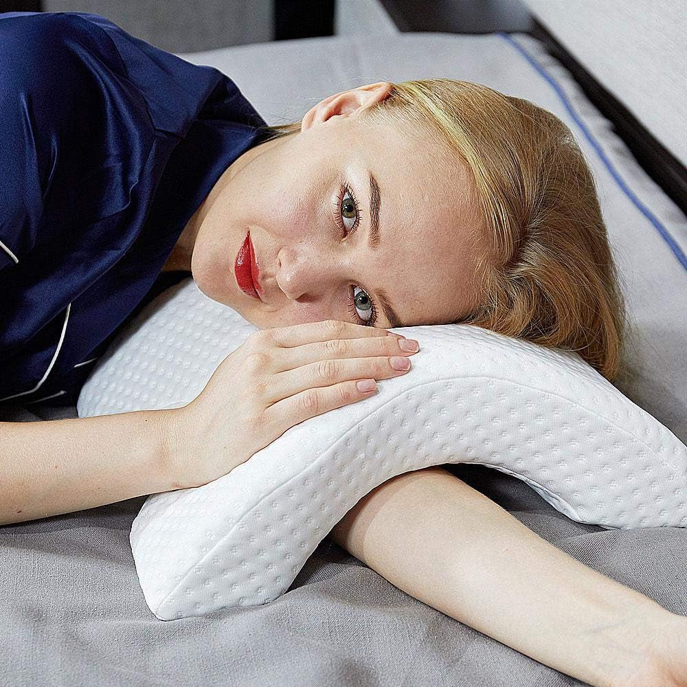 Cuscino per dormire laterale per coppia Braccio relax Cuscino in memory foam curvo Cuscino per collo a forma di U Cuscino da viaggio Seta a pressione zero Cuscino in seta ghiacciata Ritorno lento Cuscini cervicali ortopedici per coppie Naty Shop Titolo predefinito