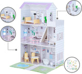 Teamson Kids Olivias Little World Casa delle Bambole Gigante con 16 Accessori per Bambole, Casa delle Bambole in Legno con Mobili, 3 Piani, Casa delle Bambole per Bambole da 12 Pollici/30 cm, Età 3 Anni+ Naty Shop Case delle Bambole