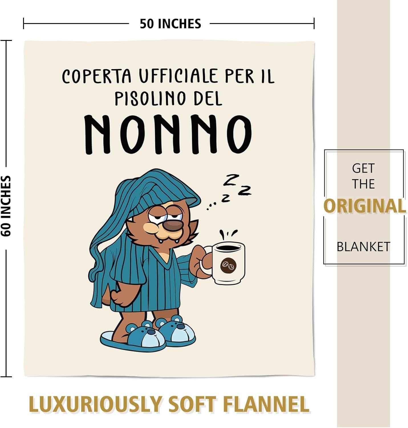 Regalo per il nonno Masuecoin, regalo di compleanno per il nonno, idee regalo per il nonno, coperte di flanella da 50 × 60 pollici, regalo per il nonno, regalo per il nonno di Natale. Letti e Coperte museecoin