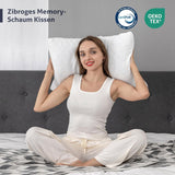 Cuscino in memory foam EGO HOME 40x80 cm con memory foam triturato - Cuscino di supporto per il collo traspirante ed ergonomico per chi dorme sul fianco, sulla schiena o sulla pancia - Certificato Oeko-Tex - Fodera lavabile