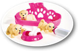 Simba 105733041 - Evi Love Puppy Love con TRE cuccioli, con cuccia e accessori, bambola alla moda, 12 cm, per bambini dai 3 anni in su
