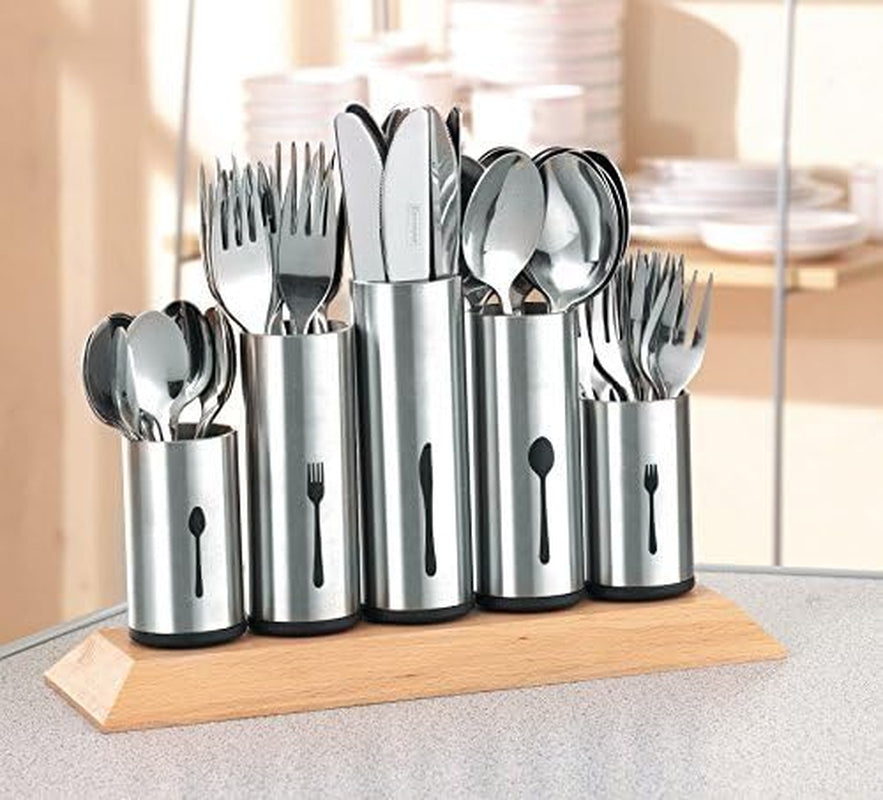 Portaposate in acciaio inox, confezione da 1, argento Kitchen Naty Shop A 2 pz