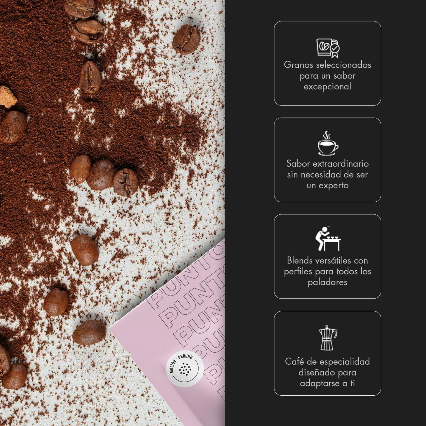 – Caffè etiope macinato – 250 g – Caffè speciale – Tostatura media – 100% Arabica – Note di miele, cannella e cioccolato – Acidità intensa – Corpo medio