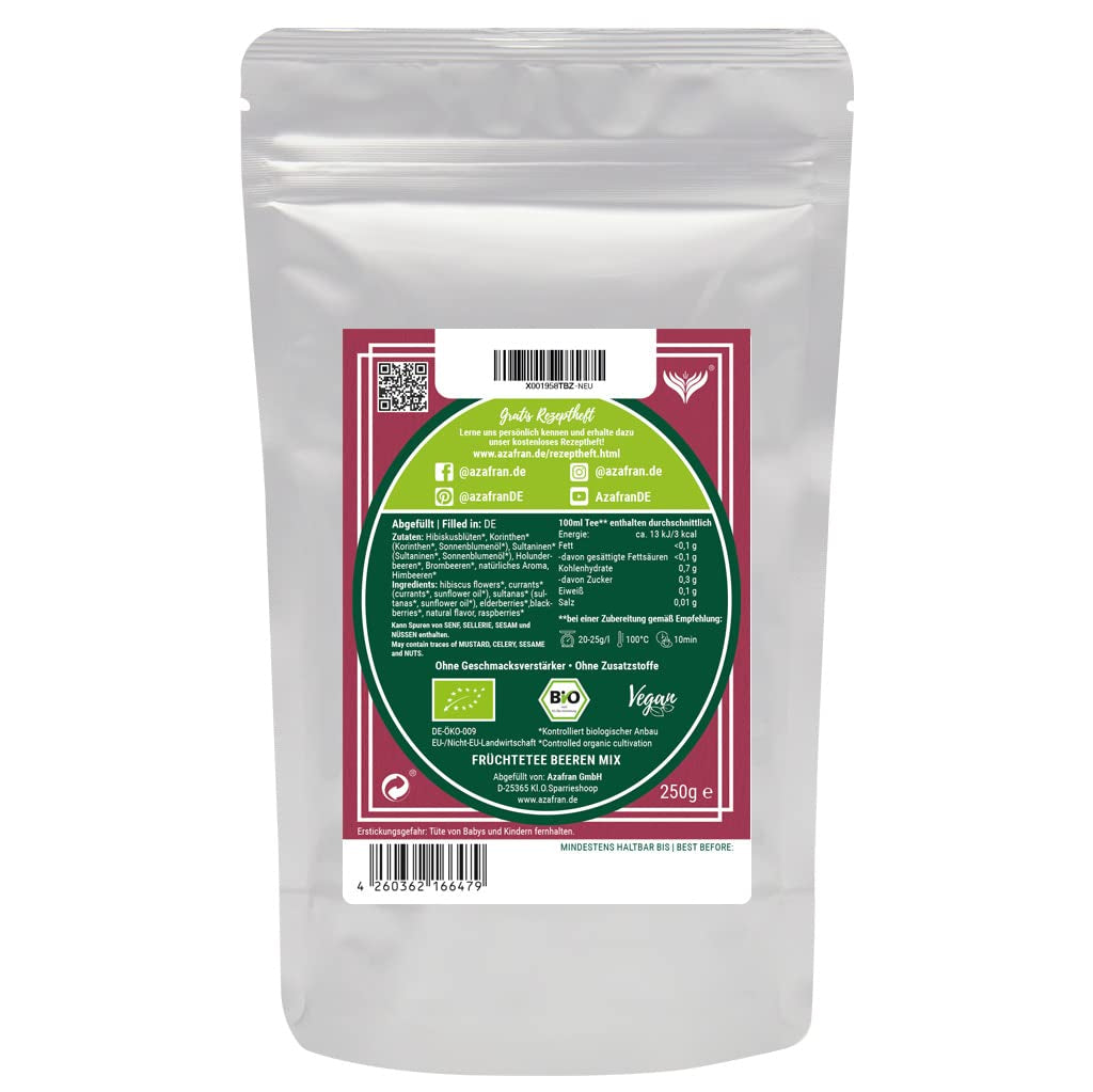 Azafran BIO Infuso alla frutta Miscela di frutti rossi 250 g