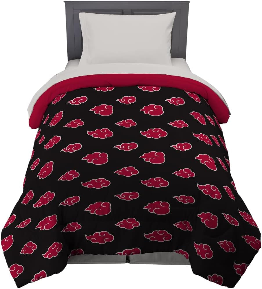 Franco Naruto Anime Akatsuki Modello Morbida Biancheria da Letto in Microfibra Piumino Queen, (Prodotto Ufficiale Naruto) Piumini e Trapunte Naty Shop Naruto Twin