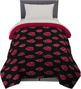 Franco Naruto Anime Akatsuki Modello Morbida Biancheria da Letto in Microfibra Piumino Queen, (Prodotto Ufficiale Naruto) Piumini e Trapunte Naty Shop Naruto Twin