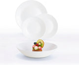 Servizio Piatti Bianco per 6, 24 Pezzi, 6 Piatti Piani, 6 Piatti Piani, 6 Piatti Dessert e 6 Tazze, Multicolore, 24 Pezzi