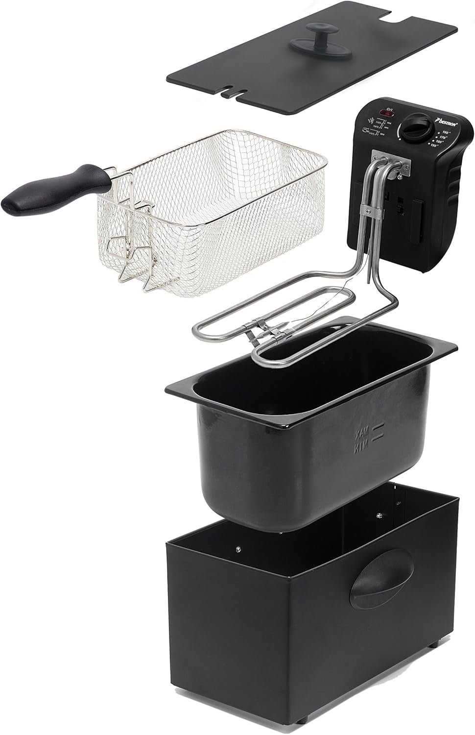 Friggitrice ad olio Bestron con tecnologia zona fredda, 3,5 litri, 2000 watt Elettrodomestici Naty Shop