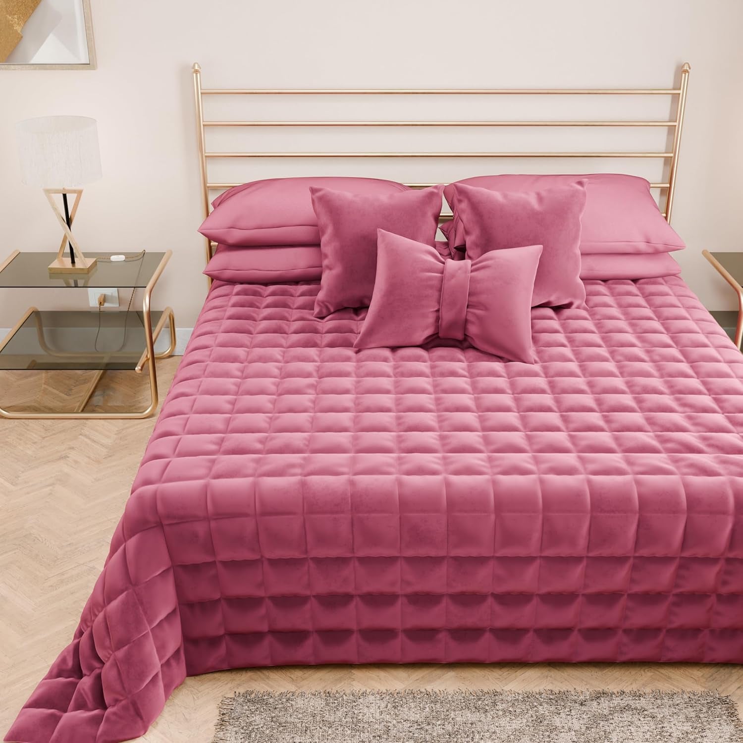 PETTI Artigiani Italiani - Copriletto singolo, copriletto double face, copriletto primaverile, blu notte, bianco, 100% Made in Italy