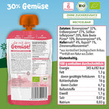 Pumpkin Organics buste di verdure e cereali biologici, confezione da 8: Pera, Fragole, Patate dolci, Barbabietola rossa, Banana, Avena - Senza zuccheri aggiunti¹ - Dai 6 mesi - come spuntino o alimento complementare nella confezione (8 x 100g)