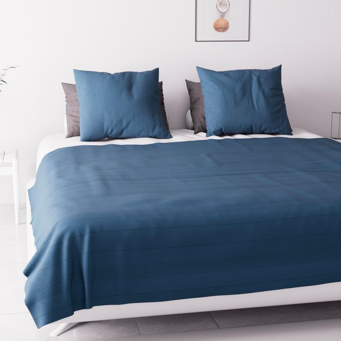Soleil D'Ocre Adele, Copripiumino Zigzag, Copridivano dal divano, Polycoton, Blu, 220 X 240 Cm Piumini e Trapunte Naty Shop