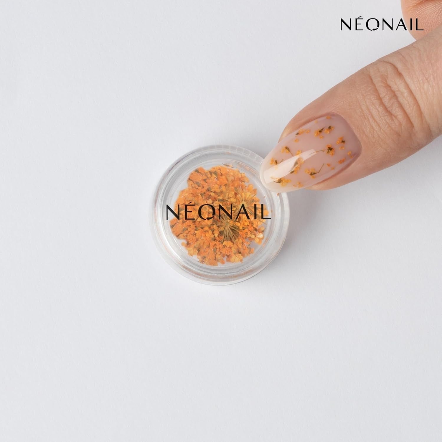 NÉONAIL Nail Art Flowers Set - Trockenblumen - Getrocknete Blumen - Nageldesign Zubehör - Nageldekorationen - Getrocknete Blüten - Decorazione per unghie - Gelnägel Zubehör - 3 Farben - Rosa, Lila, Arancione
