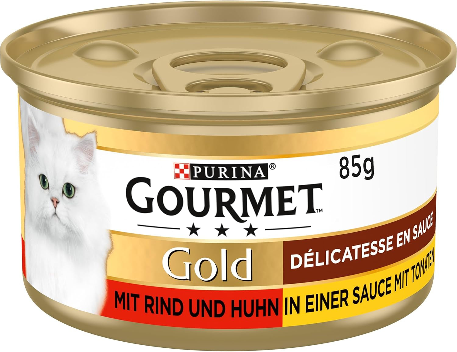 Gourmet Gold Délicatesse en Sauce alimento umido per gatti con manzo e pollo, confezione da 12 (12 x 85 g)