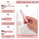 BLESWIN Nastri abrasivi piccoli per punte da trapano per unghie, 100 pezzi, grana fine 240 con 2 punte da trapano da 3 mm, mini nastri abrasivi per lucidare unghie naturali e pulire cuticole per la preparazione, rosa