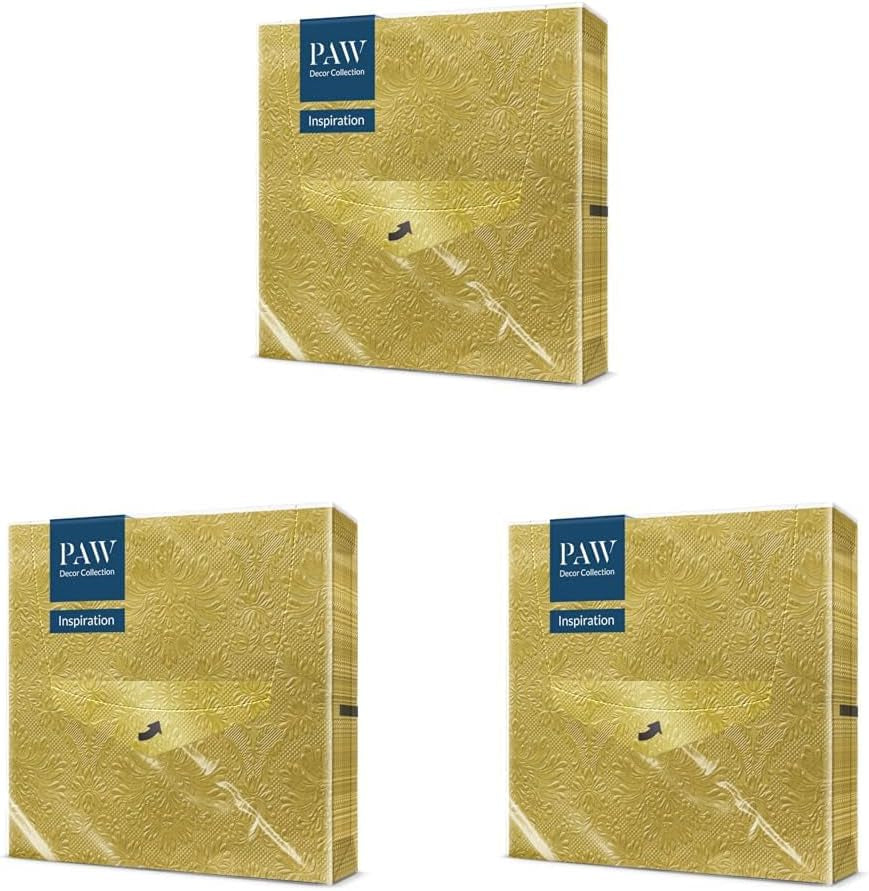 ZAMPA - Tovaglioli 3 Veli (33 X 33 Cm) I 20 Pezzi I Perfetti per Compleanni, Feste, Matrimoni, Comunioni e Festività I Tovaglioli di Carta Colorata - Occasioni Speciali, Soprammobili I Ispirazione Classica (Oro)