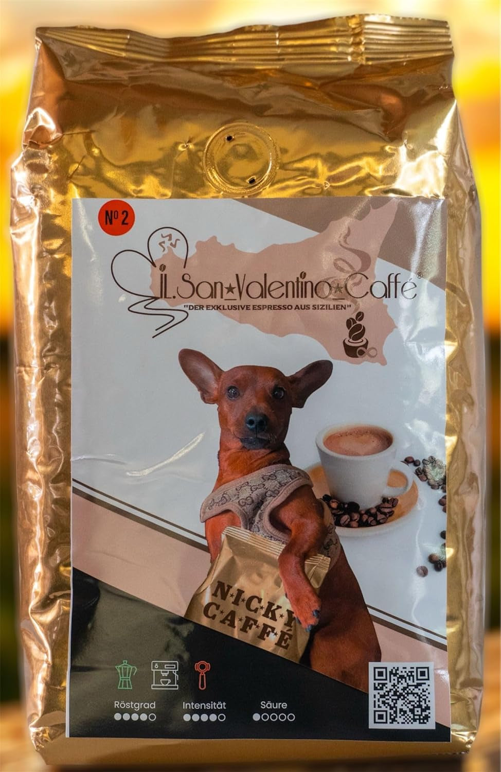 "L'ESCLUSIVO ESPRESSO DI SICILIA" NICKY CAFFÉ ESPRESSO E CREMA DI CAFFÈ 50% ARABICA 50% CANNELLA