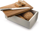 Alessi Mattina BG03 R - Cestino pane in acciaio inox con resina epossidica e legno di bambù, rosso Contenitori per alimenti Naty Shop