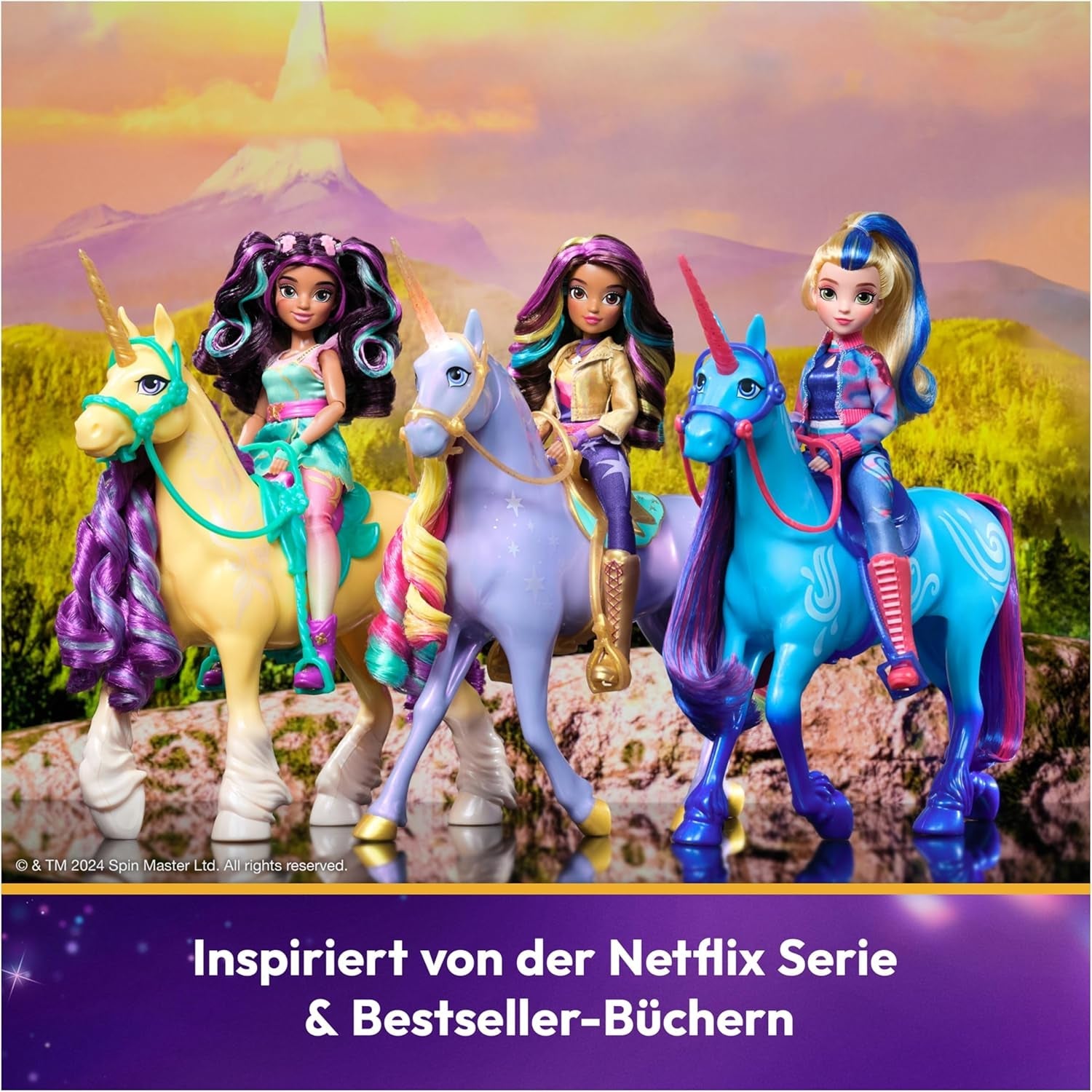 Unicorn Academy Ankleidepuppe Ava - die Originalpuppe zur beliebten Netflix-Serie, 24 cm groß und mit 7 Accessires für fantasyvolles Rolenspiel, für Kinder ab 4 Jahren