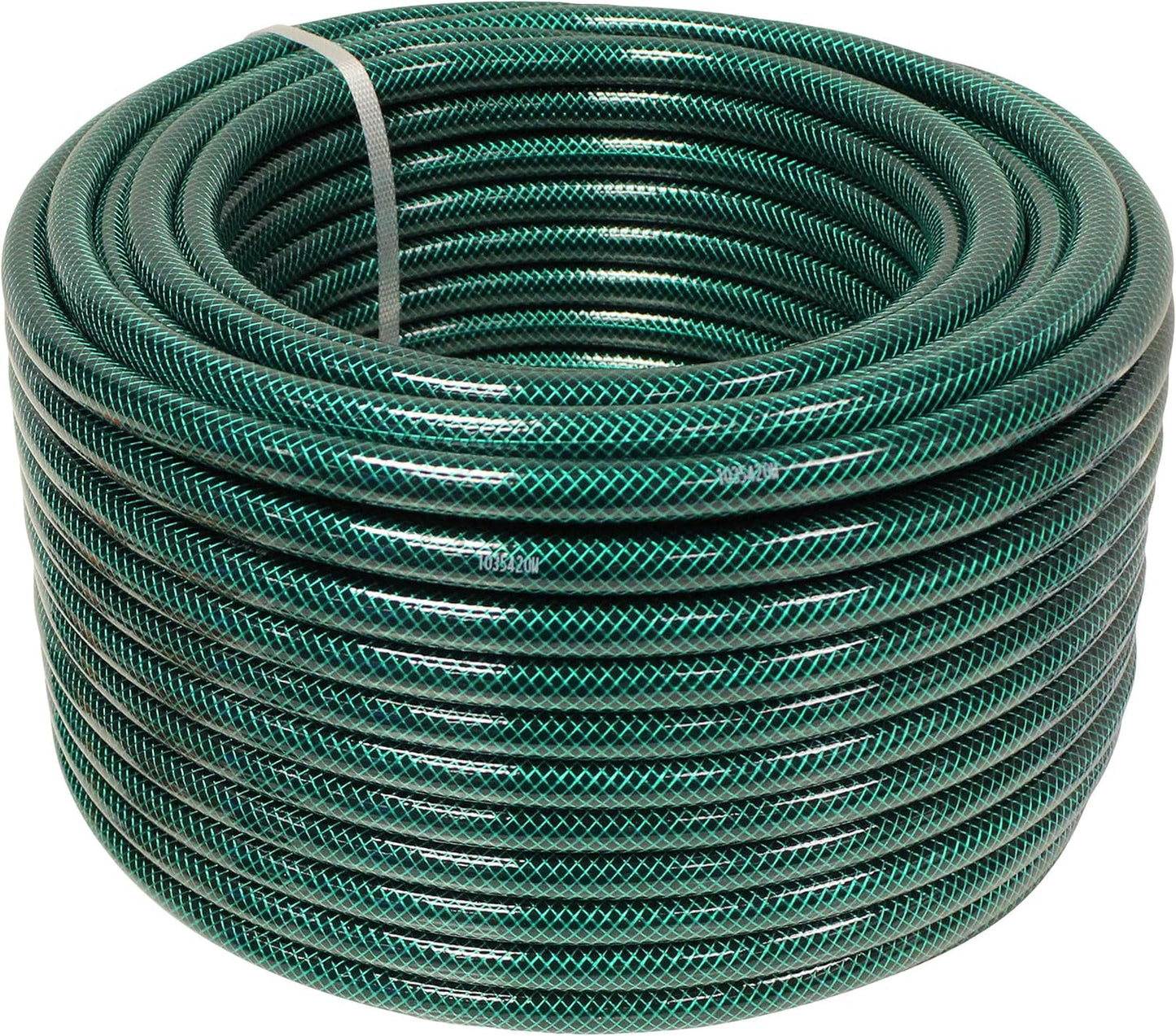 Tubo da giardino Faithfull da 50 m (164 piedi) rinforzato, diametro 12,7 mm (1/2 pollice) - Tubo in PVC resistente, verde