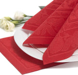 50 tovaglioli premium "ROYAL Collection" 1/4 pieghe 40 cm x 40 cm rosso "Ornamenti" di alta qualità (confezione da 2)