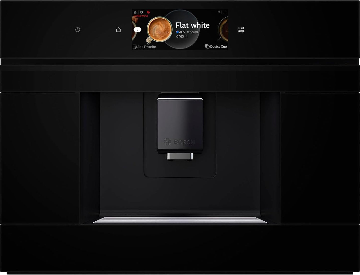 Bosch CTL7181B0, Macchina per caffè espresso automatica da incasso intelligente Serie 8, 45,5 x 59,4 cm, Touch Screen TFT, Macinino in ceramica molto silenzioso, Funzione autopulente AutoMilk Clean, Serbatoio dell'acqua da 2,4 L, Nero