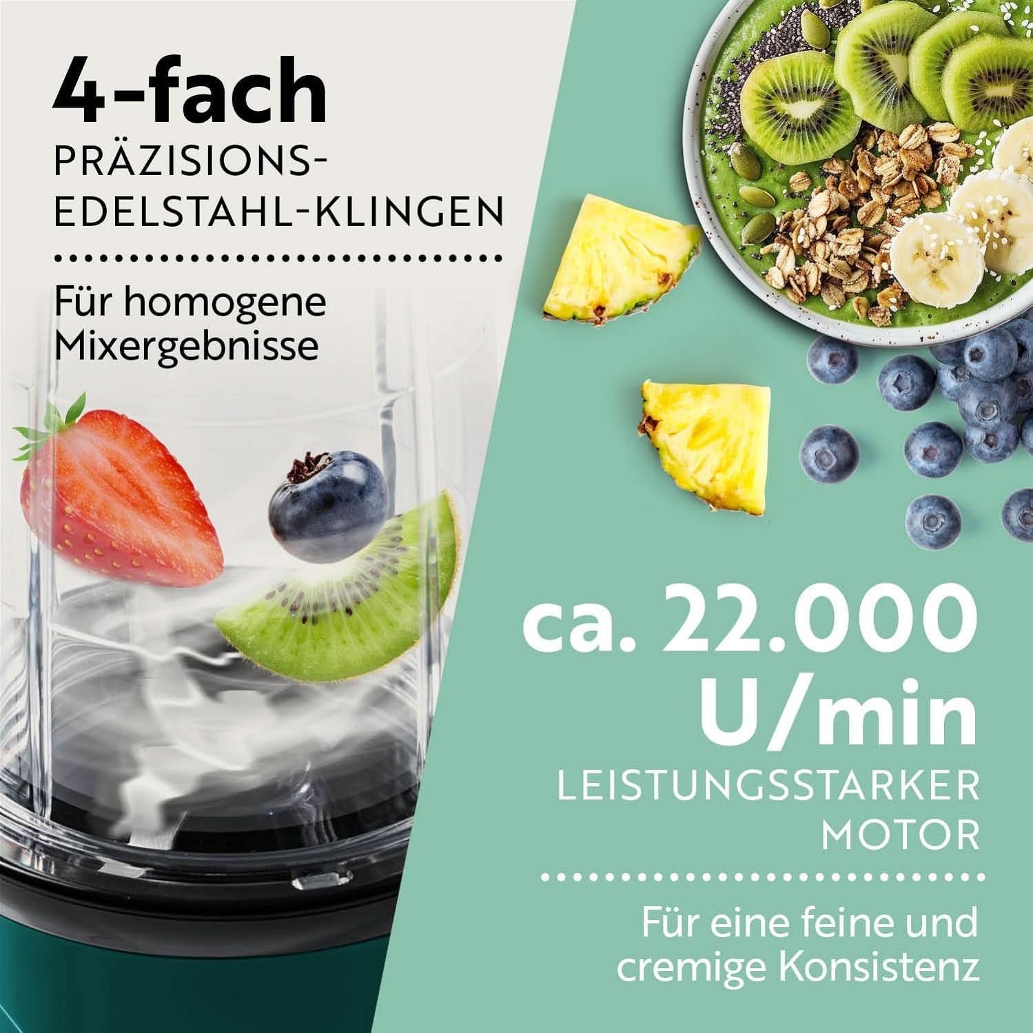 Gourmetmaxx Mr Magic Blender, Smoothie Maker con pacchetto accessori Xxl Naty Shop