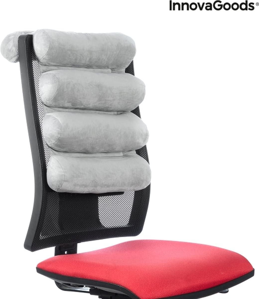 Cuscino tubolare ergonomico multifunzionale Innovagoods® 5 moduli, pieghevole, robusto e durevole, design in velluto, materiale cotone/Pp, ideale per ufficio, casa, telelavoro, auto. Cuscini standard del Naty Shop