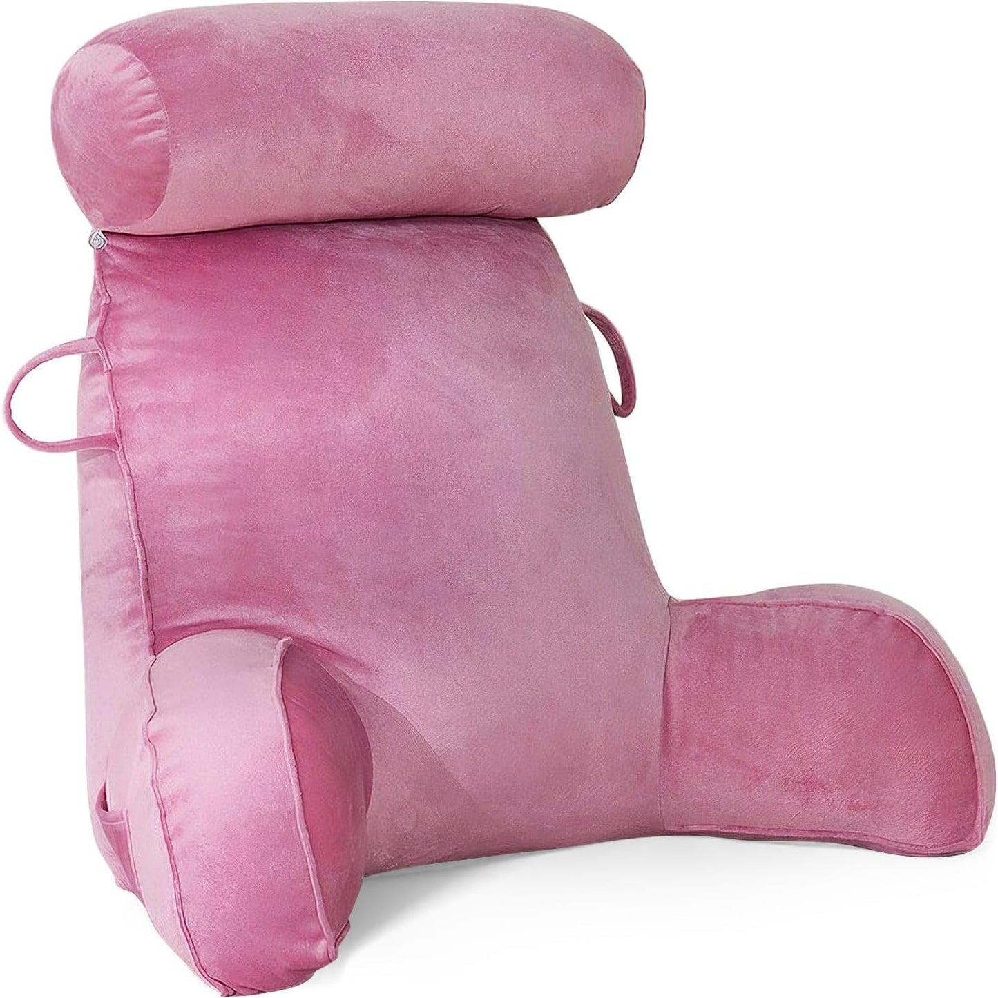 Cuscino da lettura XL per letto e divano con paranuca staccabile, cuscino per la schiena ideale per adulti con memory foam per leggere, lavorare, giocare, guardare la TV, rilassarsi (rosa) confortevole