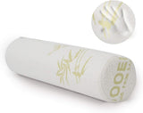 Rotolo per collo in schiuma di viscoelastica Milliard con fodera lavabile, Certificato Oeko-Tex, Durezza media, 10X43 cm, Perfetto per le allergie, Cuscino da viaggio, Cuscino per collo rotondo, Rullo di posizionamento, Rotolo per ginocchia Cuscini ortopedici cervicali Naty Shop Bianco