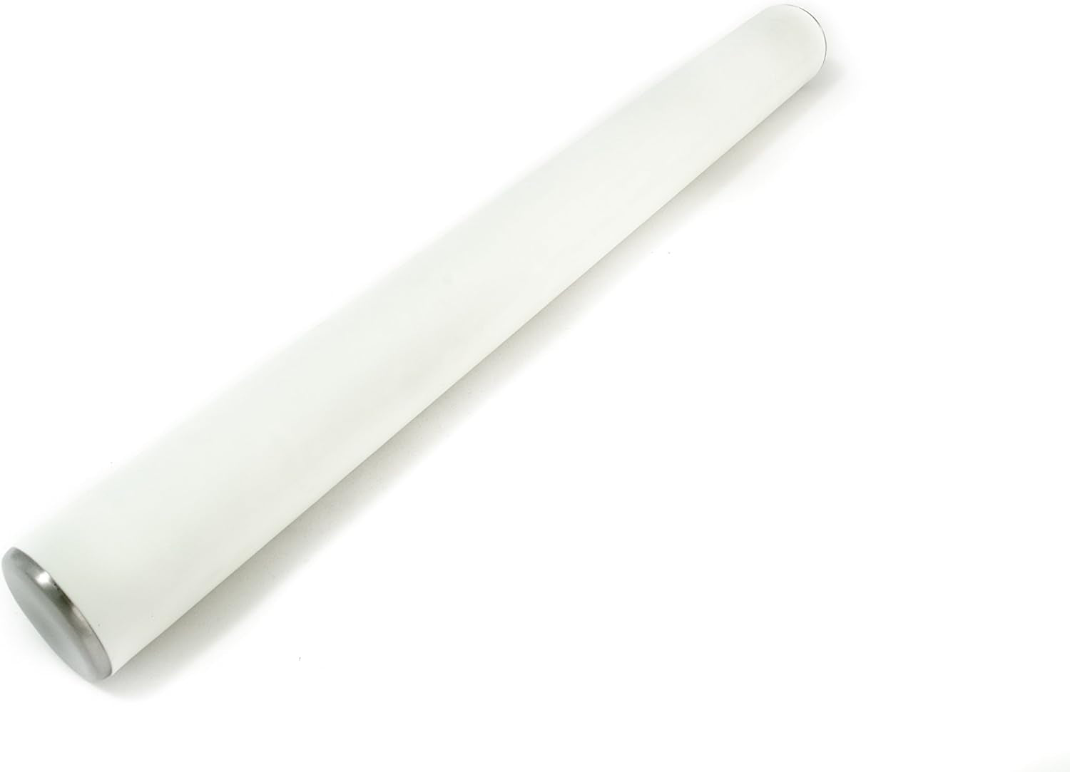 Mattarello professionale Städter con superficie in silicone, Ø 5 cm, L 49 cm, per stendere perfettamente fondente e marzapane, silicone alimentare, bianco