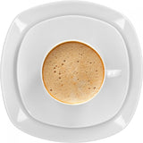 Van Well Lilli Servizio da Caffè da 12, Set di Piatti Quadrati in Porcellana Bianca da 36 Pezzi con Bordi Curvi per un Tavolino Perfettamente Disposto - Lavabile in Lavastoviglie