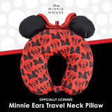 Ful Concept One Cuscino da Viaggio Disney Minnie Mouse con Orecchie 3D e Molla per Aereo, Auto e Ufficio, Comodo e Traspirante, Rosso/Nero Naty Shop Cuscini da Viaggio