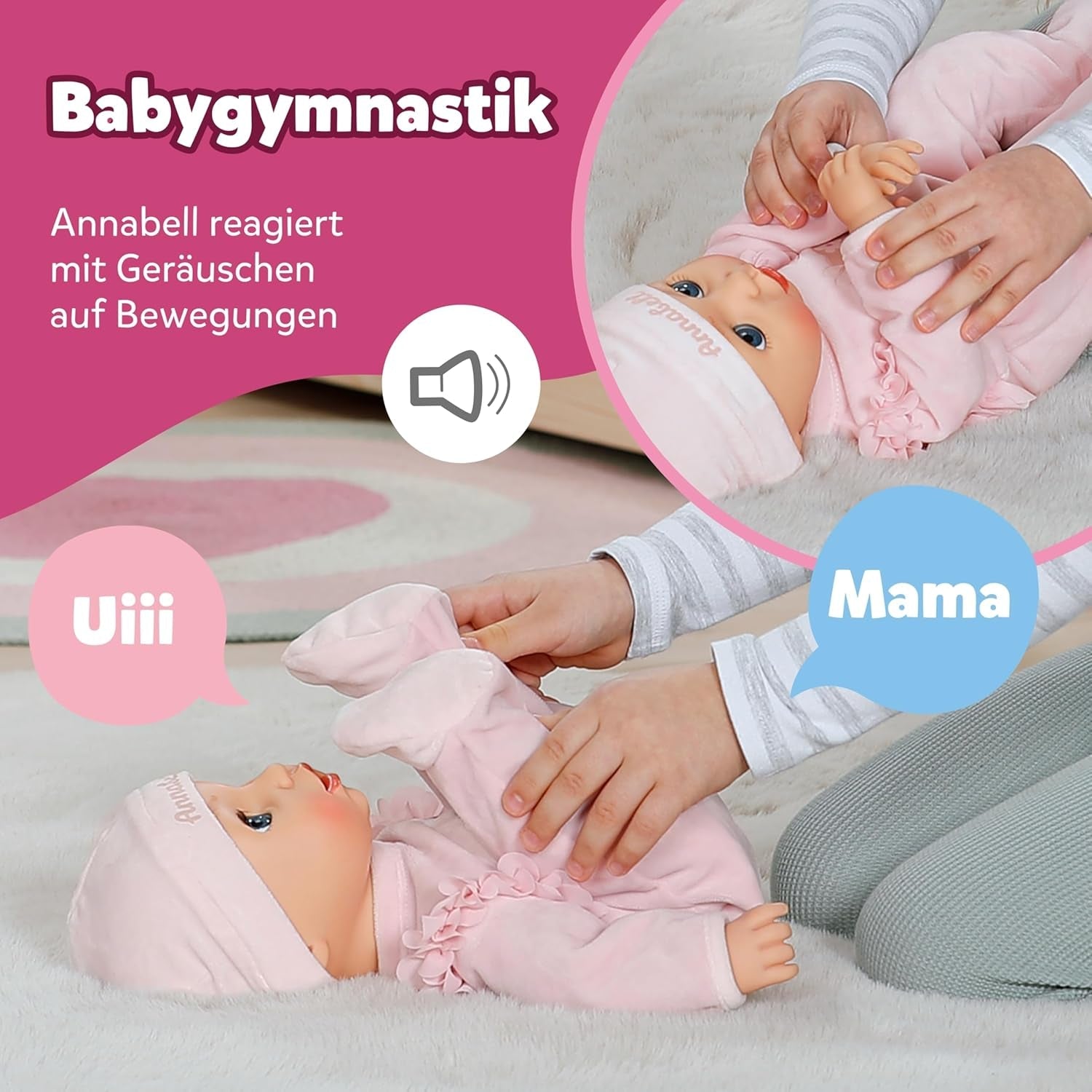 BABY Born Annabell 43 cm - Bambola morbida con 7 funzioni elettroniche e suoni - Adatta a bambini dai 3 anni in su - La bambola include accessori - Richiede batterie