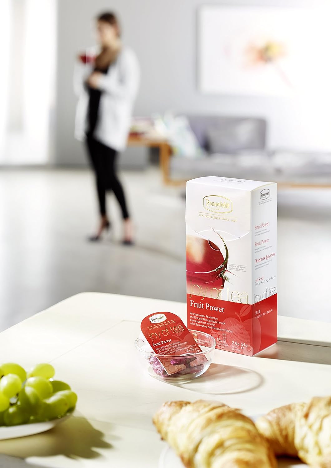 Fruit Power "Joy of Tea" - Tè alla frutta al gusto di fragola e lampone, 15 bustine di tè, 54 g