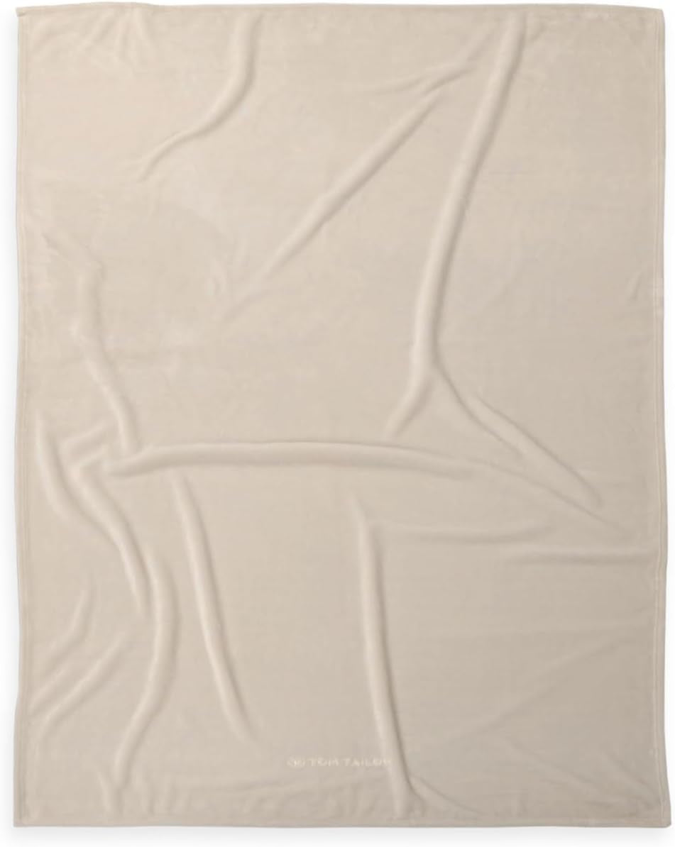 TOM TAILOR Coperta Wellsoft, 150X200 Cm, 100% Poliestere/ Wellsoft, ricamato con logo, COPERTA WELLSOFT Arancione (Corallo caldo) Coperte e trapunte Naty Shop Beige 150X200 Cm