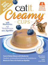 Catit Coppe Cremose, Tonno e Pollo ai Mirtilli, 4x25g