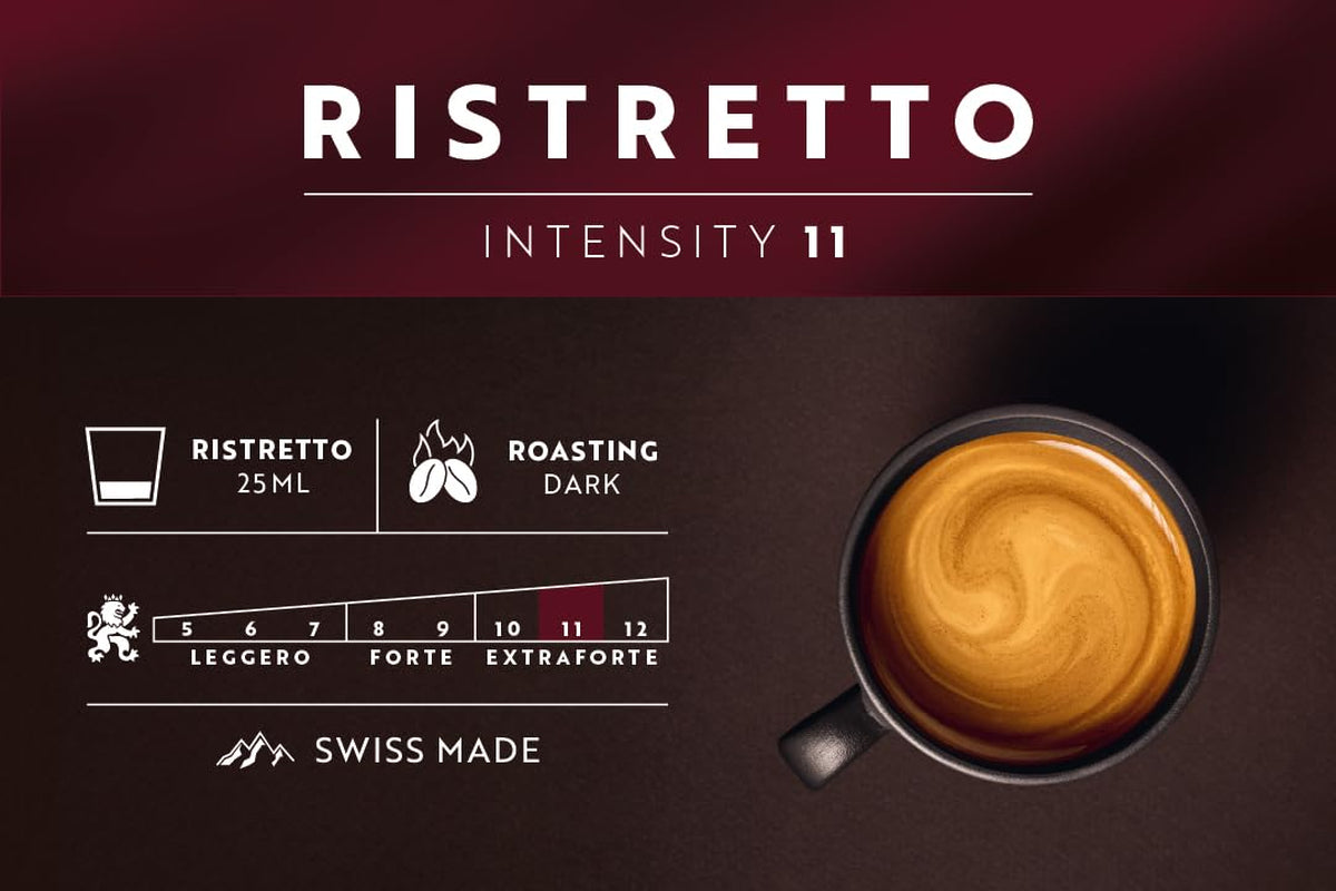 Café Royal Ristretto – Capsule di caffè compatibili Nespresso®, 100% Arabica, intenso, tostatura scura, intensità 11/12, Rainforest Alliance, 36 capsule