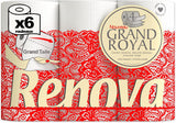 Carta igienica Renova Renova Grand Royal 4 veli - 6 rotoli, Large (confezione da 5)