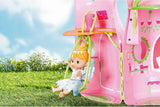 BABY Born Storybook Cottage, Casa delle Bambole Pieghevole per Bambole da 18 cm con Tavolo, Camino, Chaise Lounge e Telescopio, Rosa Verde, 833803 Zapf Creation Dollhouses Naty Shop