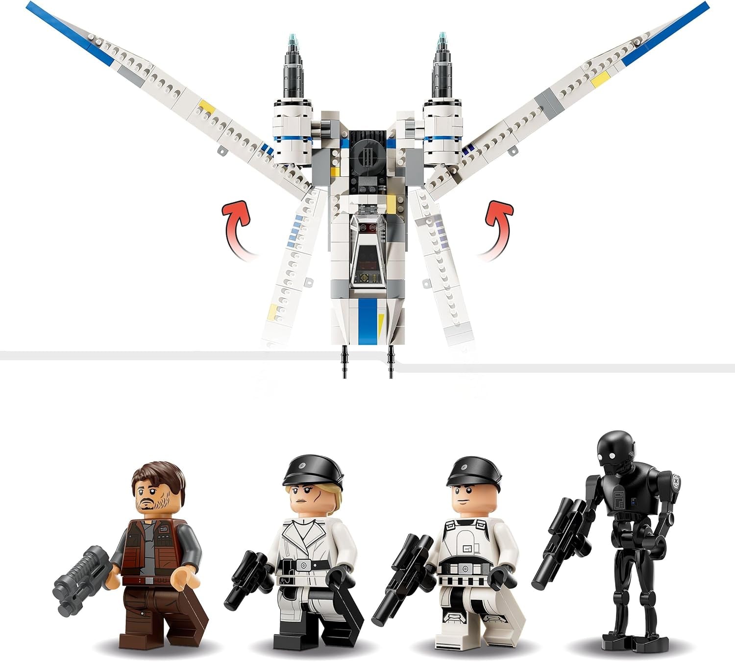 LEGO Star Wars 75399 Rebel U-Wing Starfighter - Giocattolo con funzione di ala oscillante e 3 minifigure tra cui Cassian Andor e il droide K-2SO - Regalo per ragazzi dagli 8 anni in su e fan di Andor stagione 2 Set di costruzione Beuche den LEGO-Store