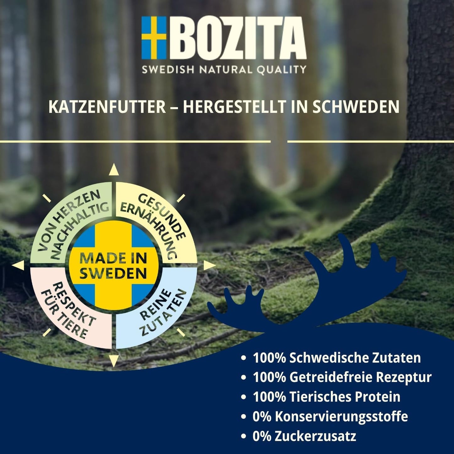 Bozita Mousse MSC Salmone - 12 x 85g cibo umido per gatti con una consistenza fine di mousse e salmone - ricetta senza cereali, senza zuccheri o coloranti aggiunti - con postbiotici per sostenere la flora intestinale