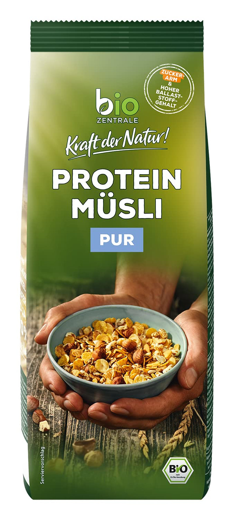 Muesli proteico puro Biozentrale - 375g - Biologico con miele - Come cereale per la colazione o come spuntino