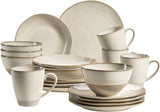MÄSER 931512 Nottingham Serie Vintage Servizio di stoviglie per 4, Servizio combinato da 20 pezzi con forme rotonde irregolari in look retrò, Piastrella, Beige
