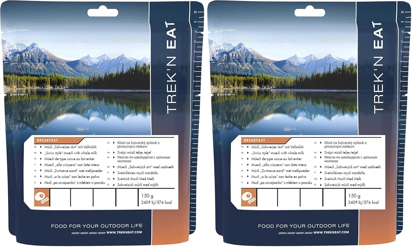 Trek'n Eat Muesli svizzero con latte in polvere (confezione da 2)