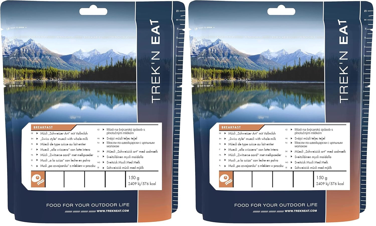 Trek'n Eat Muesli svizzero con latte in polvere (confezione da 2)