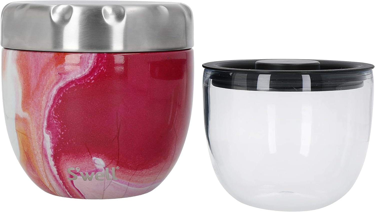Eats Ciotola per Alimenti 2 in 1 con Coperchio a Vite, 636 ml, Agata Rosa, Borraccia con Triplo Isolamento e a Prova di Perdite per Viaggi, Fino a 11 Ore a Freddo/7 Ore a Caldo Naty Shop