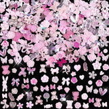 200 Pezzi Ciondoli per Nail Art Set di Decorazioni per Nail Art 3D Fiocco per Unghie Ciondolo Rosa Stile Misto Fiocco Fiore Orsacchiotto Lecca-lecca a Forma di Cuore Decorazione per Nail Art Artigianato Fai da Te Nail Design