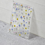 JMEOWIO 3D Nagelsticker Bunte Blumen Nail Art Sticker Self-klebend Nagelaufkleber 5D Stereoscopico Frühlings Summer Blumen Dekoration Nageldesign Zubehör 2 Blatt