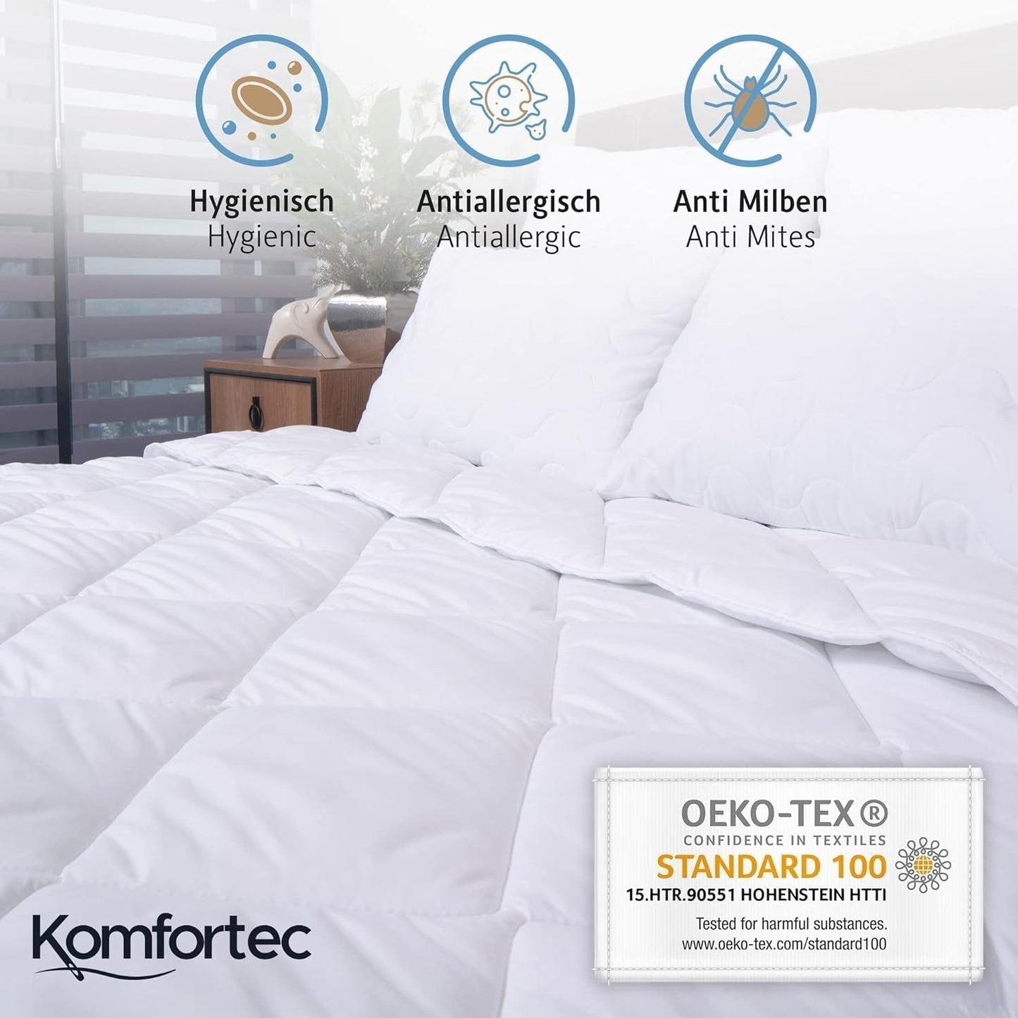 Coperta Estiva Komfortec 135X200 Cm, 170G/m², Coperta estiva sottile e leggera, coperta anallergica, Bianco Trapunte e Piumini Naty Shop